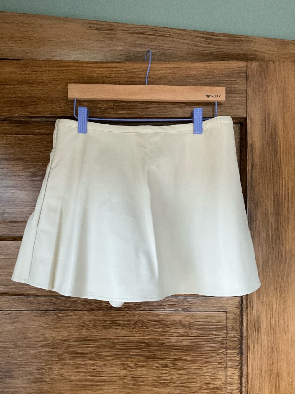 Free People White Paradise Found Vegan Leather SKORT